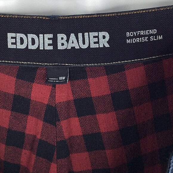 NWT Eddie Bauer Boyfriend Midrise Slim Flannel Lined Jeans Womens Plus Size 18W - Picture 8 of 9